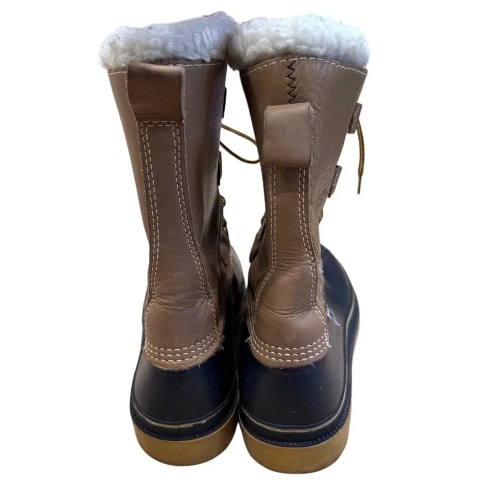 Canada Kamik KW5000 Steel Shank Mens 11 Tan Leather Waterproof Rubber Duck Boots